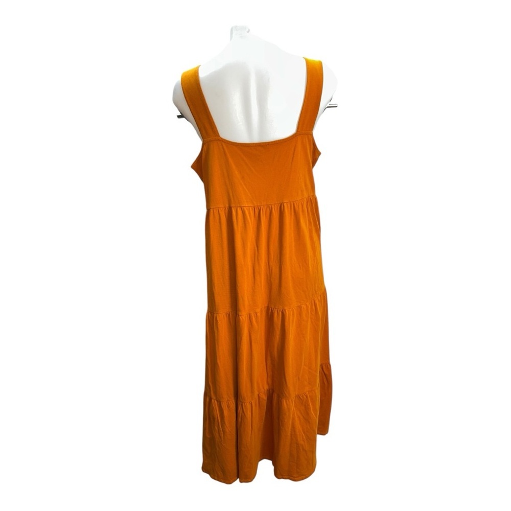 J.Crew Women's Bronze Orange Sleeveless Cotton Tiered Maxi Dress Size L Cotton - Picture 5 of 12